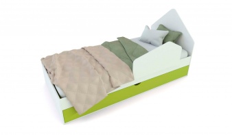 Зеленая Детская кровать Домик 10 BMS