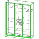 Чертеж Шкаф-купе Каскад 3.2Я BMS