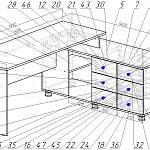 Чертеж Стол руководителя Арон BMS
