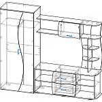 Чертеж Стенка для гостиной Капри BMS