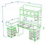 Чертеж Угловой компьютерный стол Анкар с полками BMS