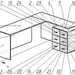 Чертеж Стол руководителя Керри 3 BMS