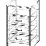 Чертеж Тумба приставная ТСС-27-4 BMS