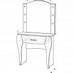 Чертеж Стол туалетный с подсветкой Азалия 12 BMS
