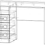 Чертеж Письменный стол Оксфорд BMS