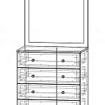 Чертеж Комод с зеркалом Нергиз BMS