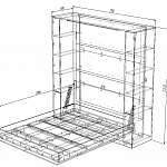 Чертеж Шкаф-кровать с диваном Флора 4 BMS