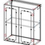 Чертеж Шкаф верхний со стеклом 600 Капля BMS