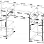 Чертеж Письменный стол СП-04 BMS