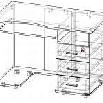 Чертеж Стол компьютерный Тамарин BMS