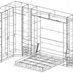 Чертеж Шкаф-кровать с диваном Ренто BMS