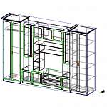 Чертеж Стенка в гостиную Бравия-9 BMS