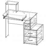 Чертеж Стол компьютерный КСК-1 BMS