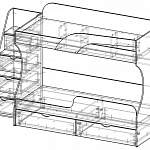 Чертеж Детская двухъярусная кровать Кадет BMS