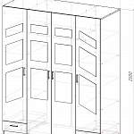 Чертеж Распашной шкаф Паулина 51.1 BMS