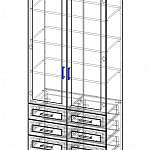 Чертеж Шкаф книжный 2 №6 BMS