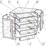 Чертеж Угловой комод с закрытыми дверцами К-14 Д BMS