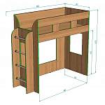 Чертеж Кровать двухъярусная с диваном Миф-75 BMS
