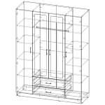 ШКАФ 4.2.ШАТУРА BMS (Белье - Платье - Белье (4))