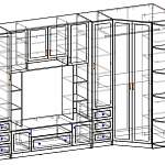 Чертеж Мебельная стенка Миф композиция 4 BMS