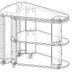 Чертеж Компьютерный стол Бабочка BMS