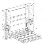 Чертеж Шкаф-кровать с диваном Фердинан BMS