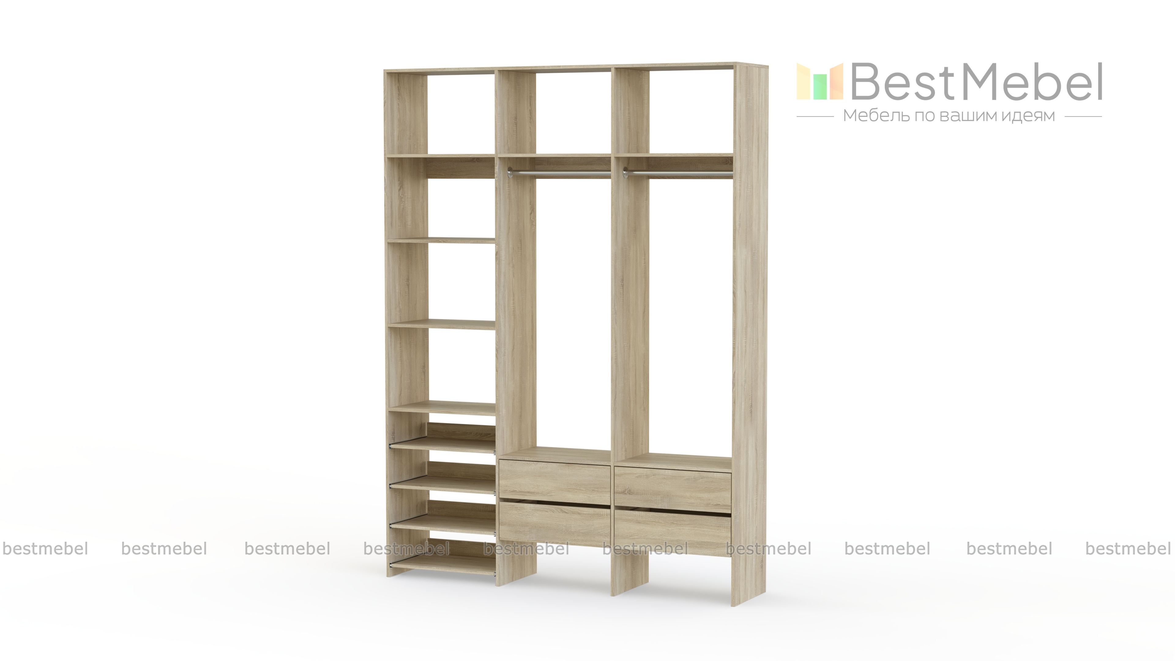 Стеллаж для одежды Мирта 98 BMS