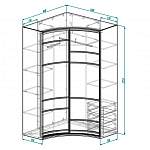 Чертеж Радиусный шкаф-купе Рикардо BMS