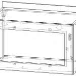 Чертеж Шкаф верхний горизонтальный остекленный Европа BMS
