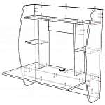Чертеж Навесной компьютерный стол  AirTable-Eco BMS
