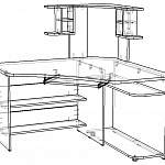 Чертеж Стол компьютерный угловой КС4 BMS
