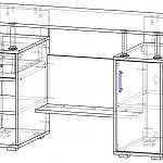 Чертеж Письменный стол Роберт-40 BMS