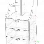 Чертеж Тумба прикроватная Палитра 3 BMS