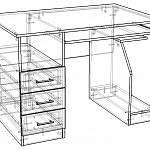 Чертеж Стол компьютерный №1 BMS
