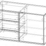 Чертеж Комод с 3-мя ящиками Malmo BMS