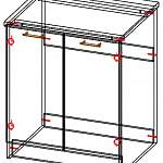 Чертеж Шкаф нижний Капри 2 двери BMS