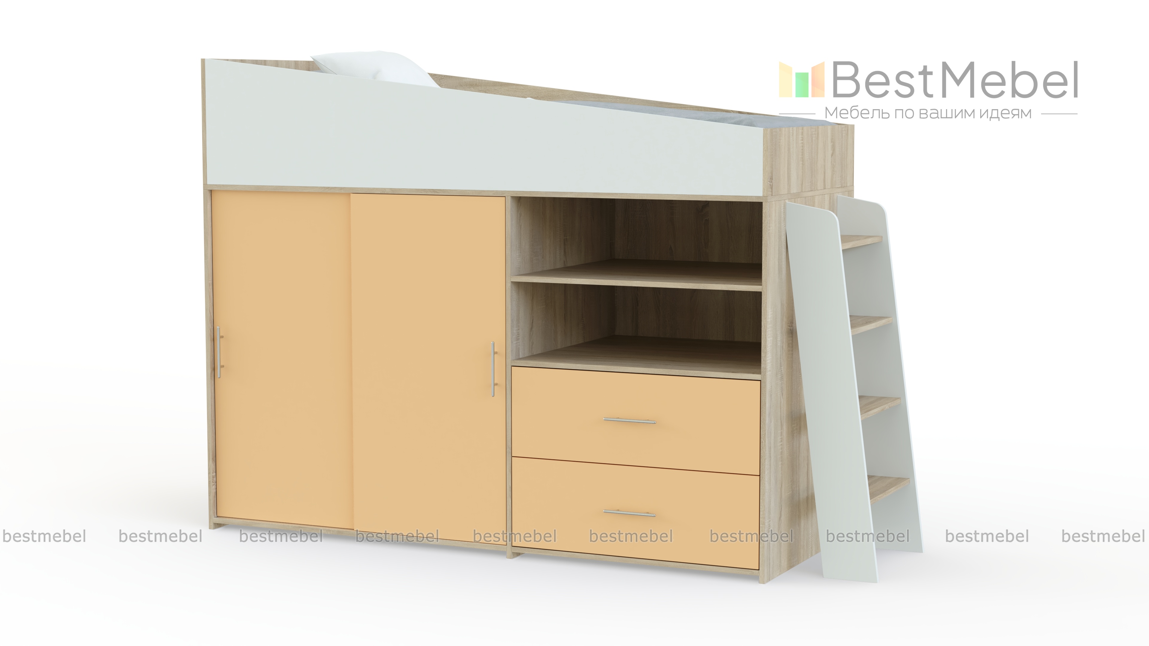 Кровать-чердак Дождик BMS