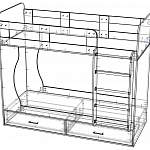 Чертеж Детская двухъярусная кровать ДМ 112 BMS
