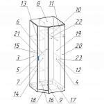 Чертеж Угловой шкаф Гольф 610 BMS