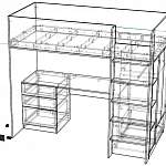 Чертеж Кровать-чердак Смостад Smastad 4