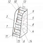Чертеж Лестница для кровати Аквамарин BMS