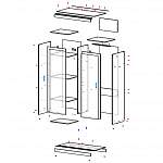 Чертеж Шкаф-купе  Porto с зеркалом BMS
