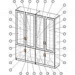 Чертеж Шкаф книжный Кволли 17.10 BMS