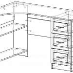 Чертеж Письменный стол Дженни BMS