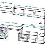 Чертеж Стенка со столом Эрин 35  BMS