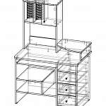 Чертеж Стол компьютерный СК Милан BMS