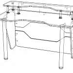 Чертеж Геймерский стол Стелл 3 BMS