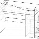 Чертеж Кровать-чердак с диваном Пума 2 BMS