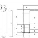 Чертеж Шкаф-купе Пакс Гримо Pax Grimo 2